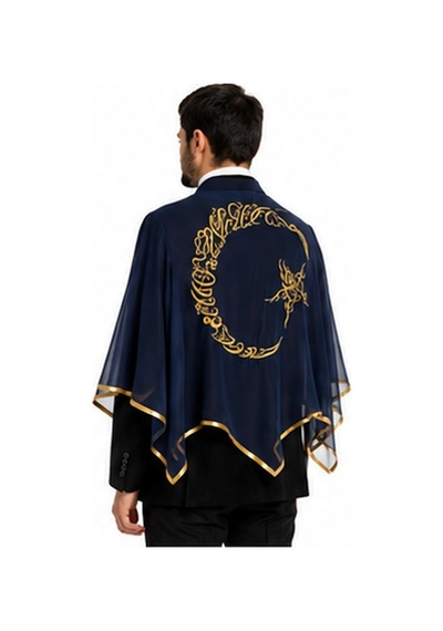 Damat Şalı Vıp Ay Yıldızlı Desenli Lacivet