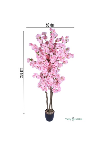 Yapay Çiçek Sitesi Yapay Premium Bahar Dalı Ağacı 200 Cm Pembe Pembe