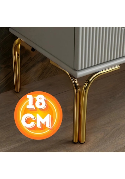 18 Cm Metal Magnolia Koltuk Ayağı Mobilya Ayağı Ünite Ayağı Konsol Ayağı Puf Berjer Ayağı Gold