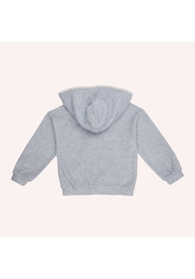 Kız Çocuk Yumuşak Dokulu Fermuarlı Mavi Sweatshirt 636109