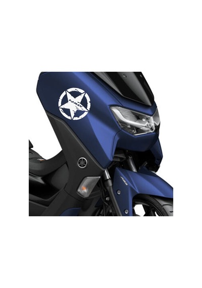 Deeb Army Yamaha Nmax Yıldız Sticker Etiket Mat Beyaz 2 Adet