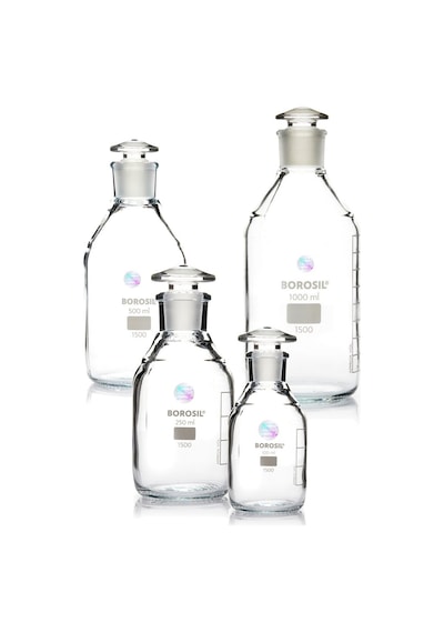 Miyar Şişe Şeffaf 100 Ml Şilifli - Cam Tıpalı