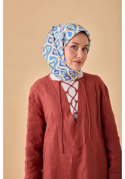 Silk Home Twill İpek Eşarp 11470-03 Gri, Saks, Turkuaz, Somon