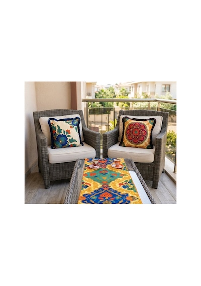 Vintage Saçaklı 4 Lü Saçaklı Kırlent Kılıfı 45x45 Cm Kombin Set 45 x 45