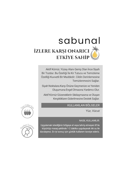Sabunal Bambu Kömür Sabunu 3 Adet - Siyah Nokta ve Cilt Temizleyici Doğal Sabun