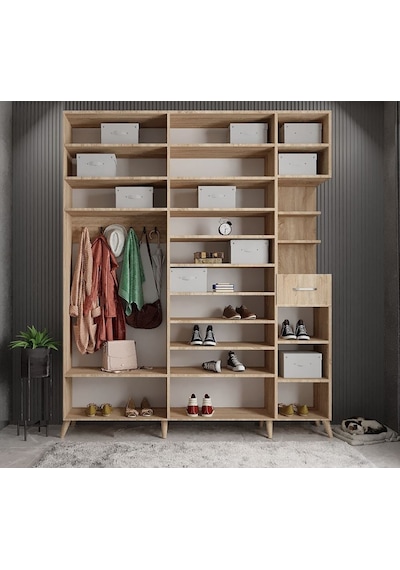 Açelya Portmanto Vestiyer Meşe  175cm M10