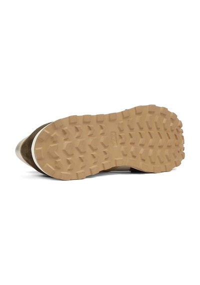 Kadın Haki Gri Bağcıklı Süet Deri Sneaker