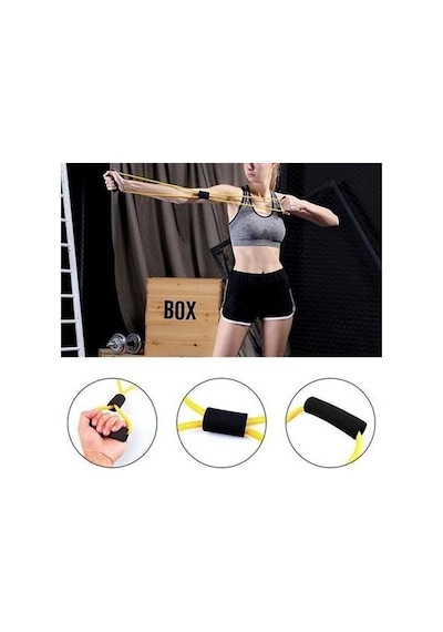 Petinka 8 Şeklinde Direnç Bandı Yoga Plates Ve Vücut Geliştirme Egzersiz Bandı Çok Renkli