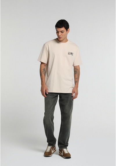 Colin's Colins Relaxed Fit Yuvarlak Yaka Düz Erkek Taş Kısa Kol Tişört Cl1080492 Q1.v2 Stn