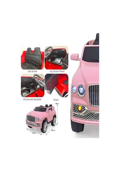 Akar Gt Boss Bentley Uzaktan Kumandalı 4x2 12 Volt Akülü Araba Pembe