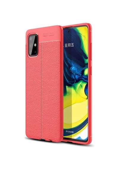 Samsung Galaxy Uyumlu A71 Kılıf Deri Görünümlü Renk Atmayan Dayanaklı Silikon Kapak Niss