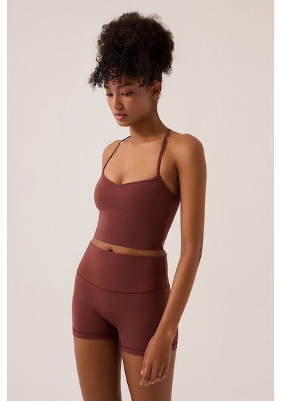 Los Ojos X Ece Bordo Kalp Yaka Spor Sütyeni Sweetheart Neck Top Bordo Bordo