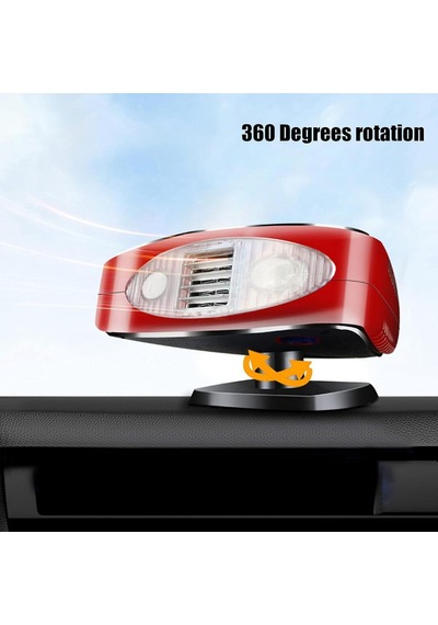 Araç İçi Isıtıcı Fan Led Işıklı Cam Buğu Çözücü Oto Isıtıcı 12v
