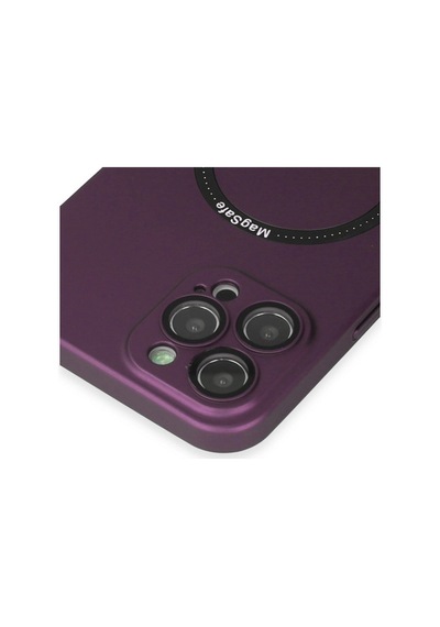 Apple Uyumlu iPhone 12 Pro Kılıf Jack Magneticsafe Lens Silikon Mürdüm,