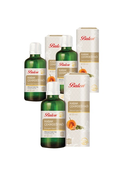 3 Kutu Balen Kabak Çekirdeği Yağı 50 ML Kabak Yağı
