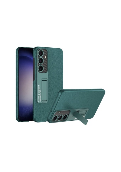Galaxy Uyumlu S24 Kılıf Pazarplus Kıpta Standlı Kılıf Yeşil