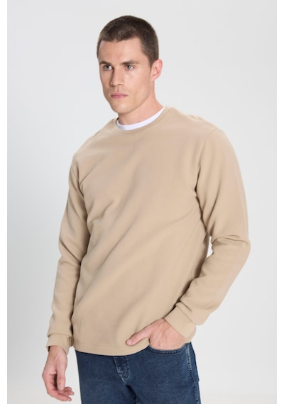 Wrangler Regular Fit Normal Kesim Bisiklet Yaka %100 Pamuk Bej Sweatshirt W242501614 Bej