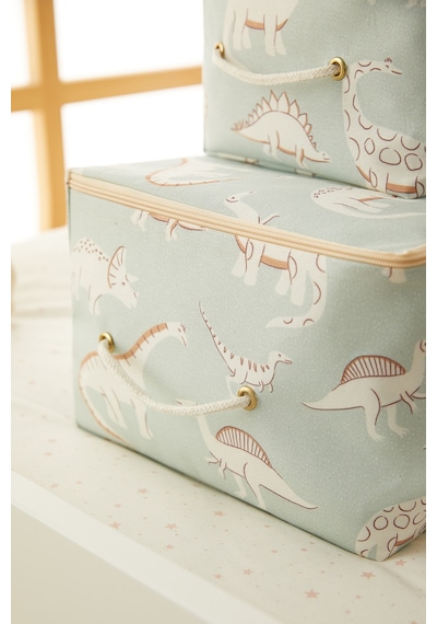 Ocean Home Textile 2'li Çocuk Odası Dinozor Hurç Set 1 Adet 30 x 22 x 18 / 1 Adet 52 x 28 x 21 cm