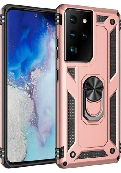 Galaxy S21 Ultra Kılıf Zore Vega Kapak Rose Gold