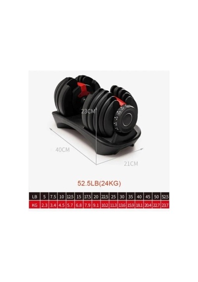 Ayarlanabilir Dambıl Ve Stand Seti, 2 X 24 Kg, Kırmızı