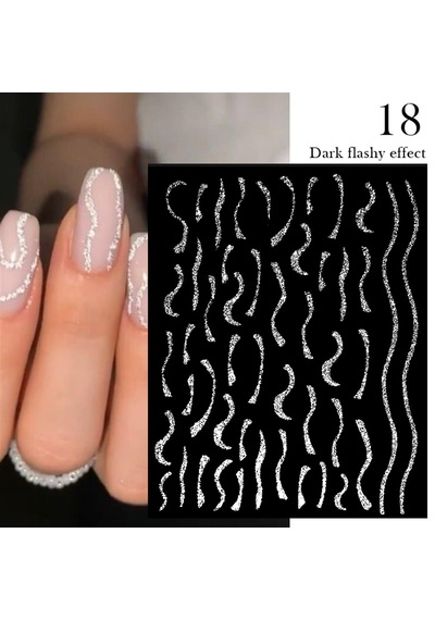 3d Reflektif Efekt Nail Art Sticker Model - 18 55881- 18