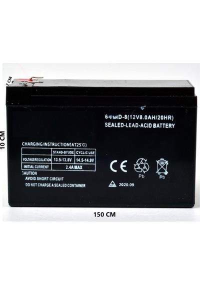 Hsgl İlaçlama Makinası Aküsü 12v8ah /20hr Şarj Edilebilir Akü 6-fmd-8