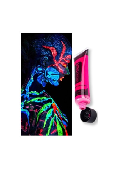Karanlıkta Parlayan Neonlu Glow Parti Yüz Boyası - Pembe - 1 Adet