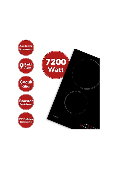 Kumtel B66 - SF2 (DDT) + HI6 - 4TB + DA6 - 835 Siyah İndüksiyon Ocaklı Ankastre Set