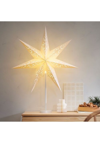 Ikea Stråla Abajur Başlığı, Beyaz, 70 Cm, Dantel Yıldız
