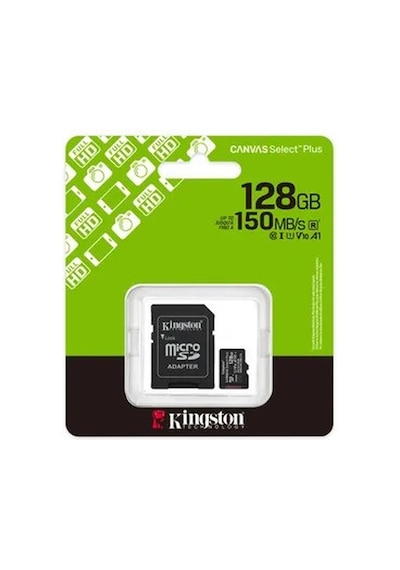 Kıngston 128gb Microsdxc Canvas Select Plus Gen3 150mb/s A1 Card + Adapter 740617348453