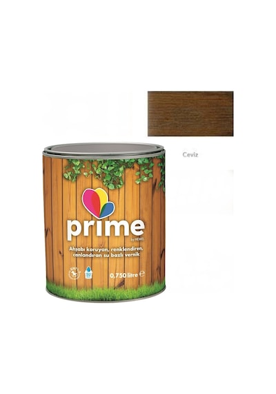 Hemel Prime Su Bazlı Ahşap Verniği Ceviz Rengi Iç Ve Dış 0,75 Lt