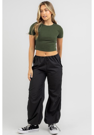 Madmext Haki Basic Crop Kadın Tişört Mg1772-haki Haki