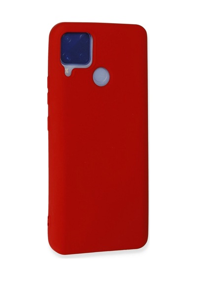 Newface - 220 - Realme C15 Kılıf Nano İçi Kadife Silikon - Csmo-tex - - Kırmızı