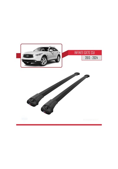 Infiniti Qx70 S51 2013 Ve Sonrası İle Uyumlu Ace-1 Ara Atkı Tavan Barı Siyah