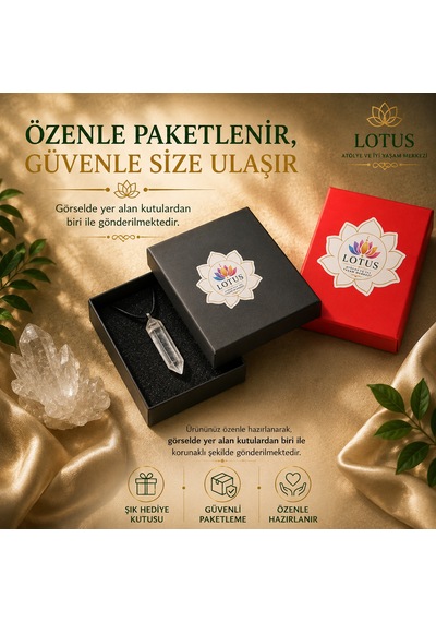 Saf Enerji Kolyesi Kristal Kuvars Doğal Taş Kolye