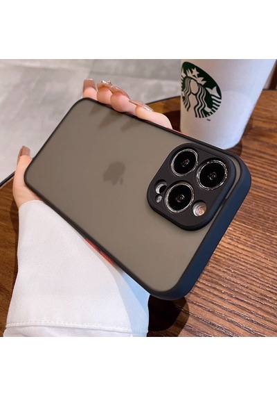 Apple Uyumlu iPhone 15 Pro Kılıf Arkası Mat Leke Yapmaz Kenarları Renkli