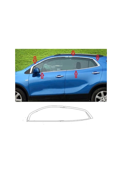 Opel Mokka 2012 İçin 2020 Cam Çıtası Krom