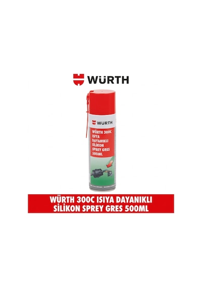 Würth 300 C Isıya Dayanıklı Silikon Sprey Gres 500 Ml - Şeffaf Silikon Yağlama Ve Koruma Spreyi