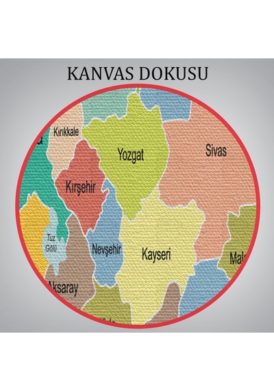 Türkiye Haritası Kanvas Tablo Eğitici Ve Öretici Dekoratif Tablo Tablo 3118