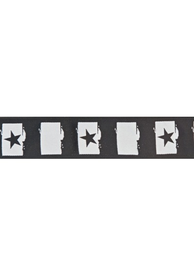 Gitar Askısı Dokuma Yıldız/siyah Beyaz Rock Star