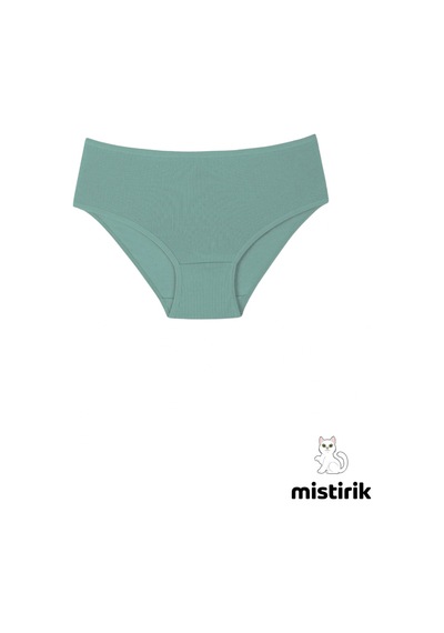 Mistirik Taranto Model Fitilli Pamuklu Slip Esnek Komforlu Hava Alan Külot Su Yeşili Renk