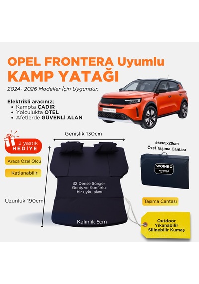 Opel Frontera Uyumlu Araç Kamp Yatağı Siyah