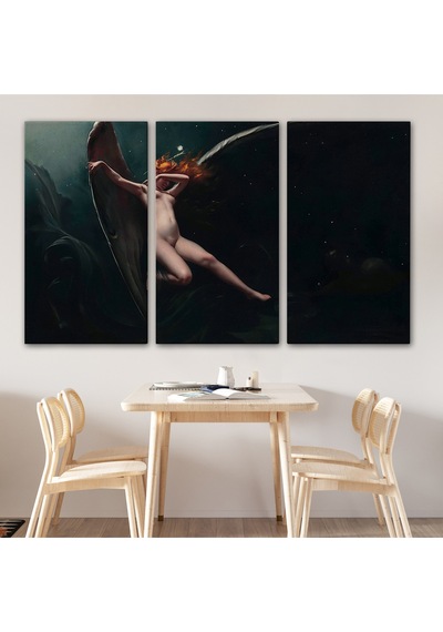 Yıldızlı Gökyüzü Altında Bir Peri Kanvas Tablo, Klasik Sanat Kanvas Tablo-5383