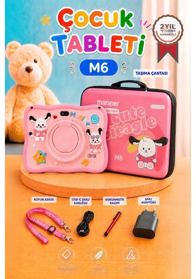 Maniner Eğitici M6 4 GB 128 GB Kılıflı Çocuk Tableti Tablet