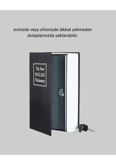 Hubrendy Kargo Gizli Kitap Kasa Metal Gövdeli, Anahtarlı
