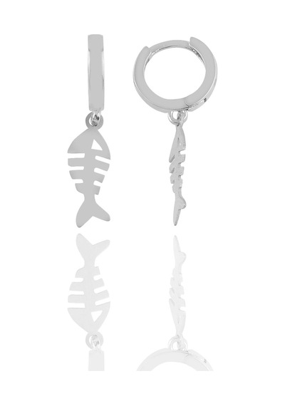 Gümüş Balık Kılçığı Küpe Barcode Gold - Rose Gold - Rodyum
