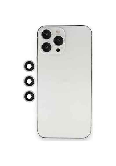 Newface Apple  Uyumlu  iPhone 12 Pro Shine Kamera Lens - Gümüş