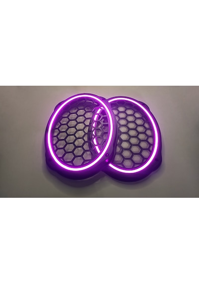 Hoparlör Kapağı Oval 20 Cm Ledli 2'li Takım - Pembe