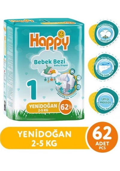 Happy Bebek Bezi Yenidoğan 1 No 62 Li