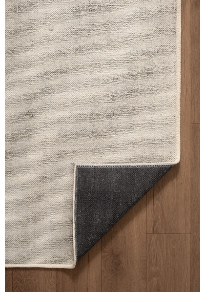 Valerıa Vlr01w Krem Beyaz Dekoratif Şönil Kilim Modern Desen Yıkanabilir Yumuşak Kaymaz Taban Halı Krem-beyaz